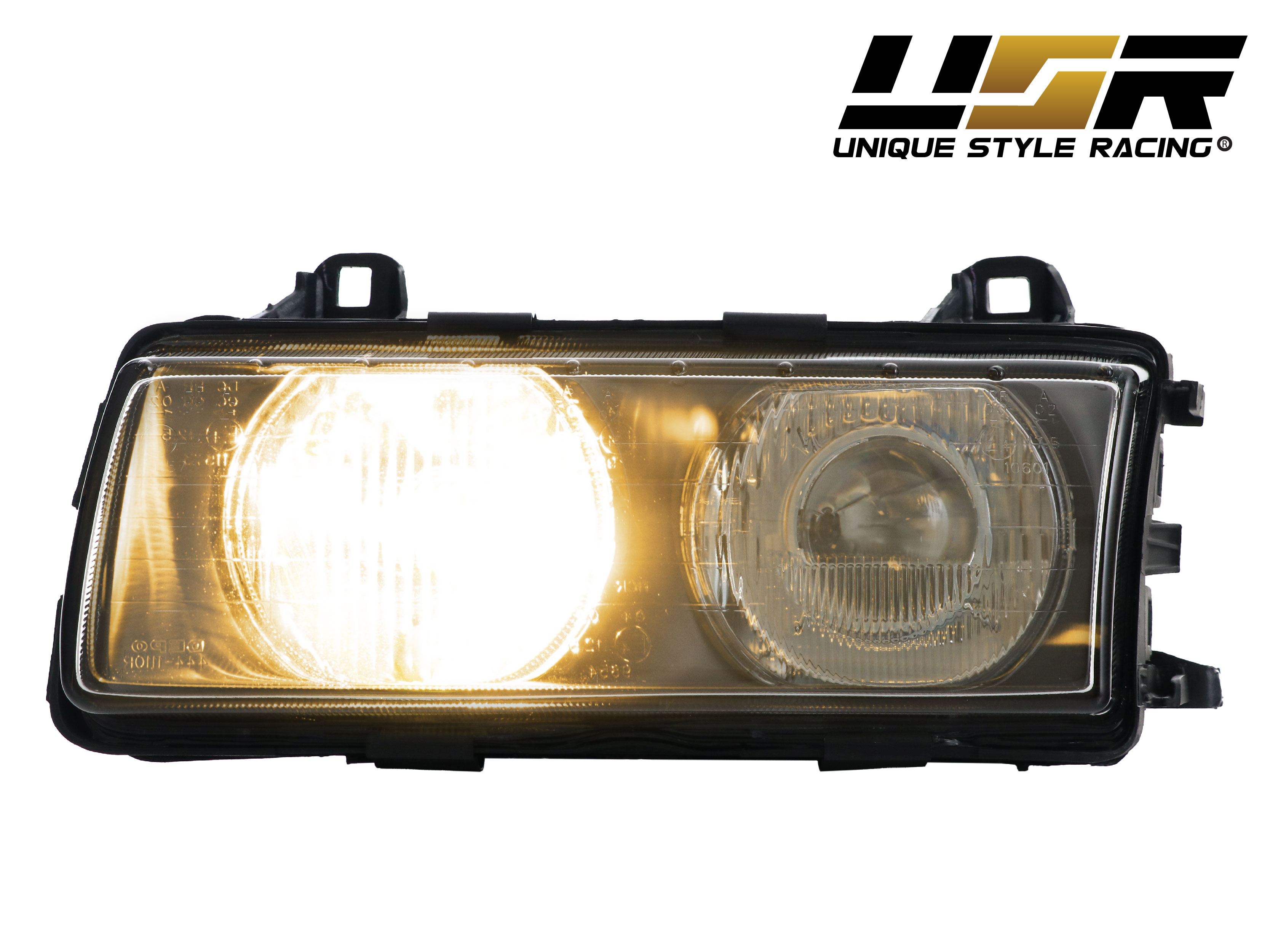 French Yellow/Clear Glass Lens DEPO 9299 BMW E36 Euro Hella Projector