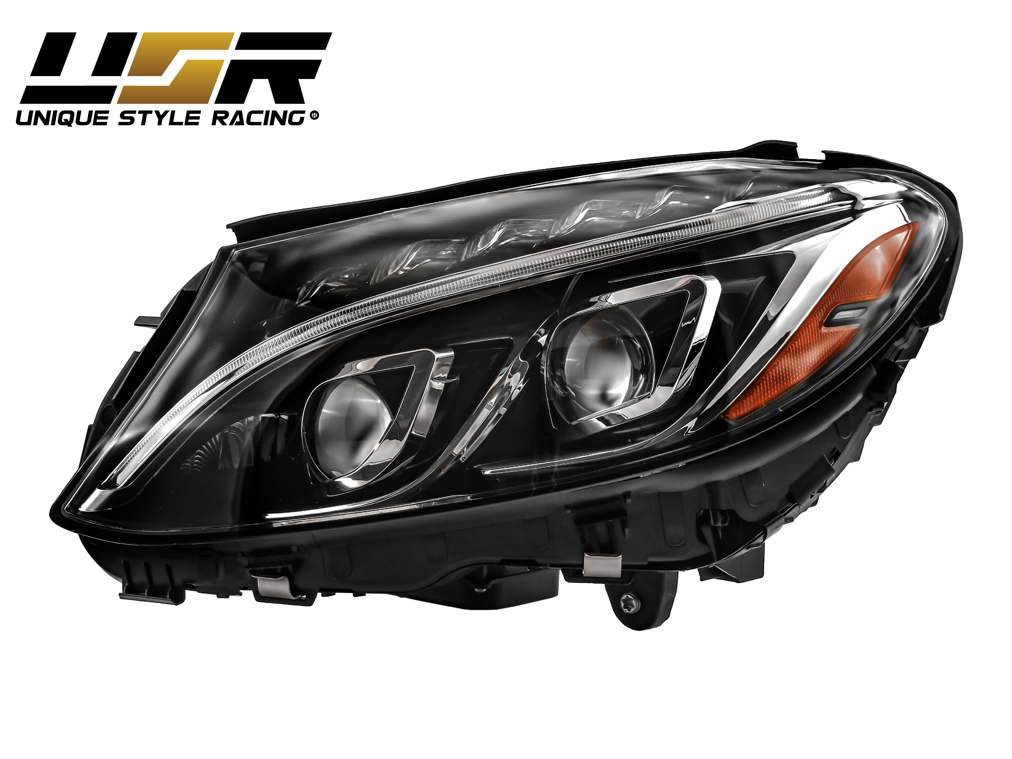 Quad Projector EURO AMG Style FULL LED Headlight For 15-18 Mercedes W205 C  Class