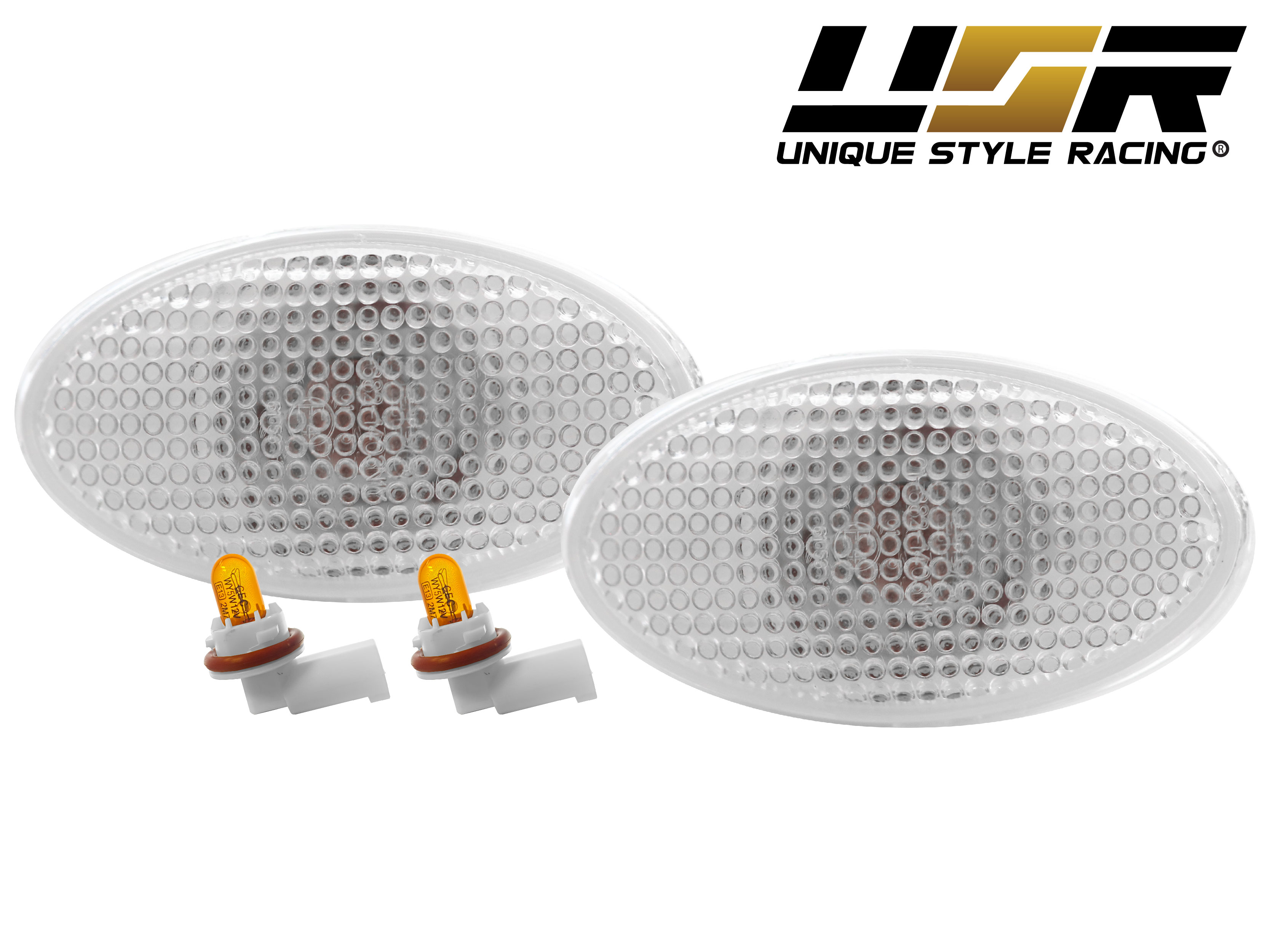 DEPO Clear Fender Side Marker Light +Bulb+Socket For 02-08