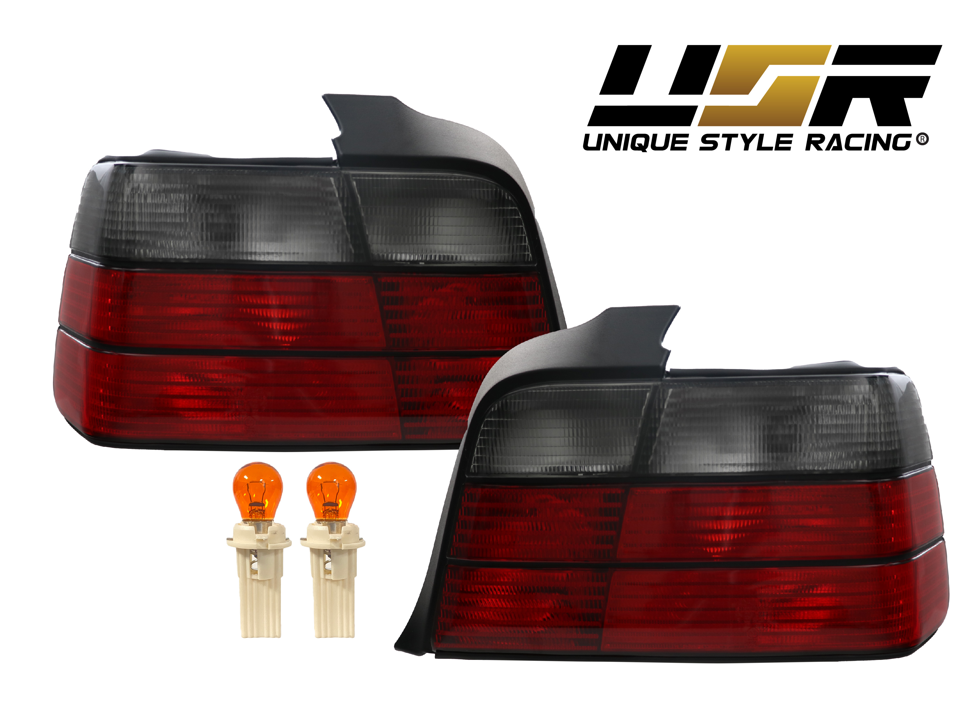 1992-1998 BMW E36 3 Series 4D Sedan DEPO Euro Red/Smoke Rear Tail